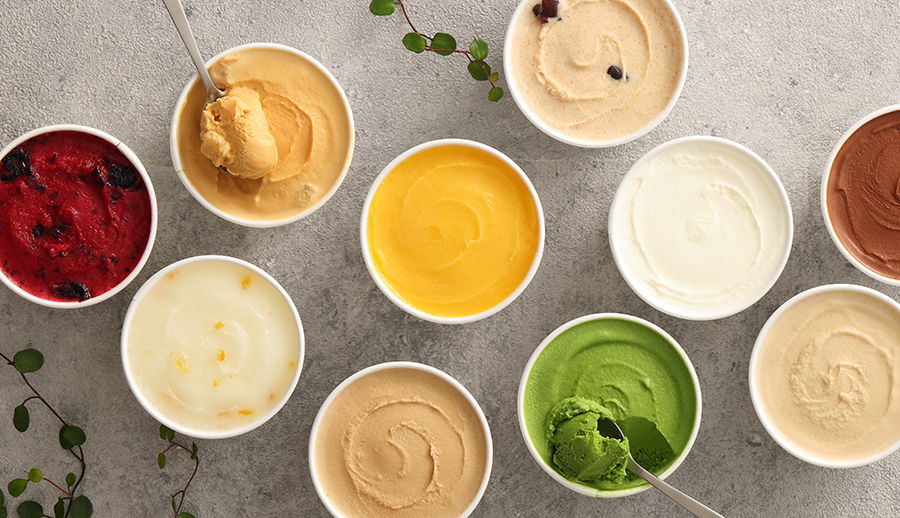 10種のアイスクリームの画像